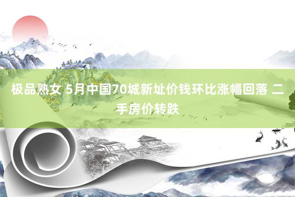 极品熟女 5月中国70城新址价钱环比涨幅回落 二手房价转跌