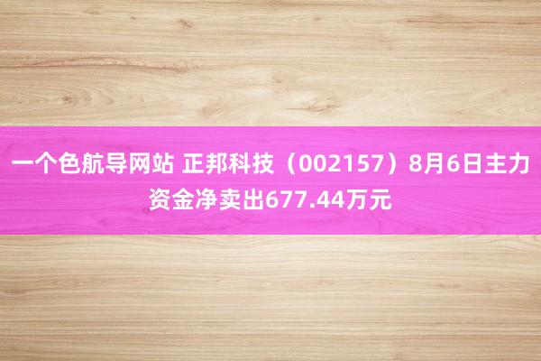 一个色航导网站 正邦科技（002157）8月6日主力资金净卖出677.44万元